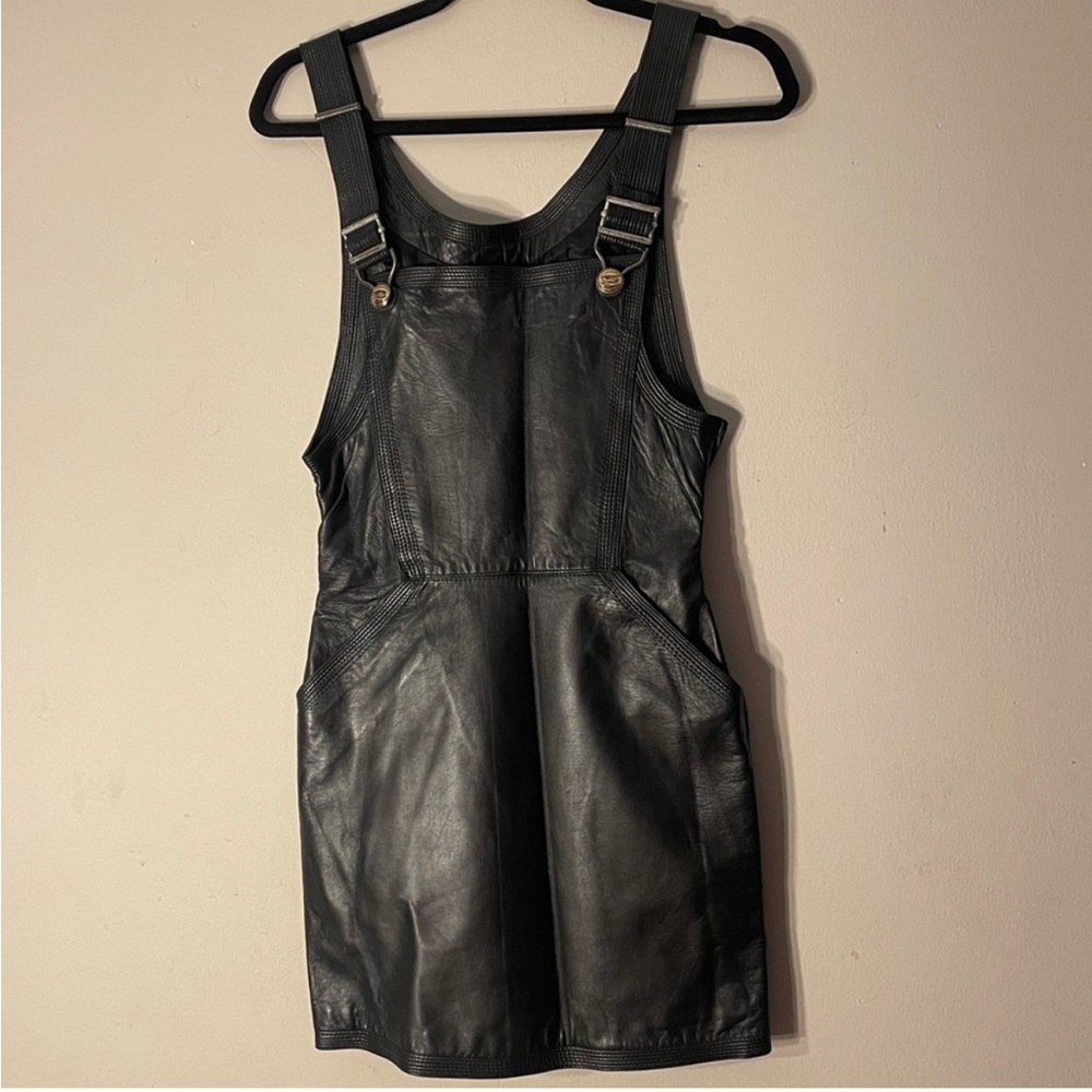 VERSACE LEATHER MINI DRESS